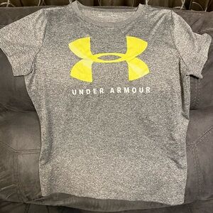 Under Armour Women’s T-Shirt in Gray with Yellow Logo